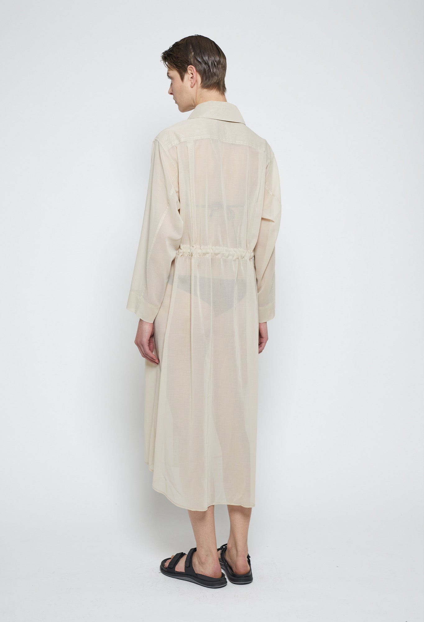 BIRCH - Cotton Gauze Shirt Dress in Beige
