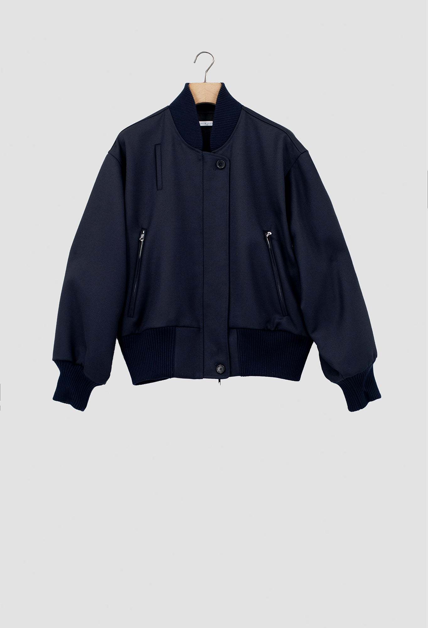 FRANKLIN - Wool Tricotine Bomber Jacket in Navy