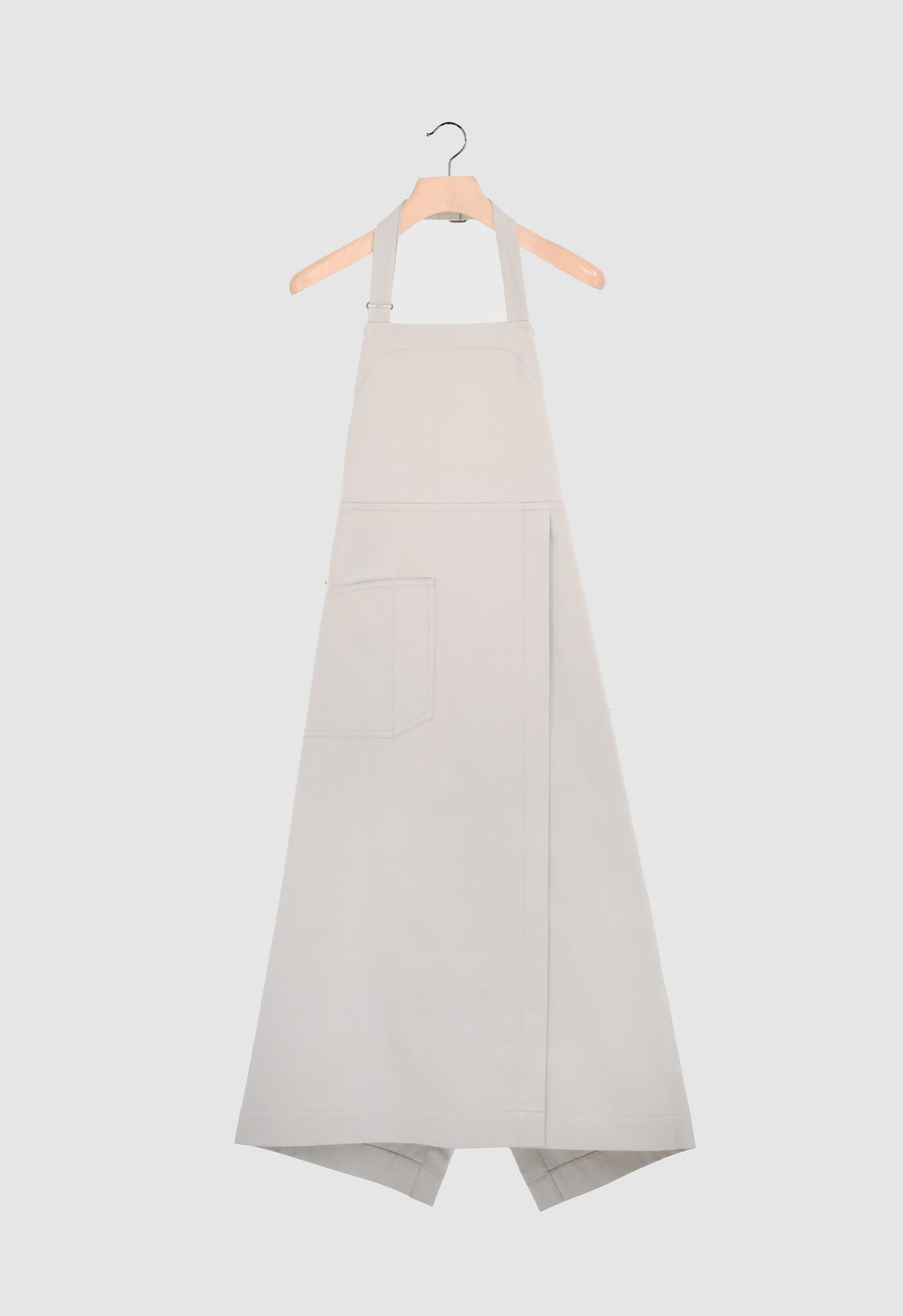 FRANCES - Cotton Linen Blend Apron With Split Leg Detail in Light Taupe