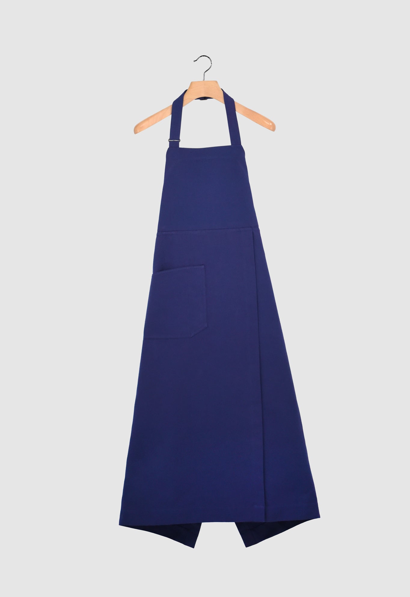 FRANCES - Cotton Linen Blend Apron With Split Leg Detail in Navy