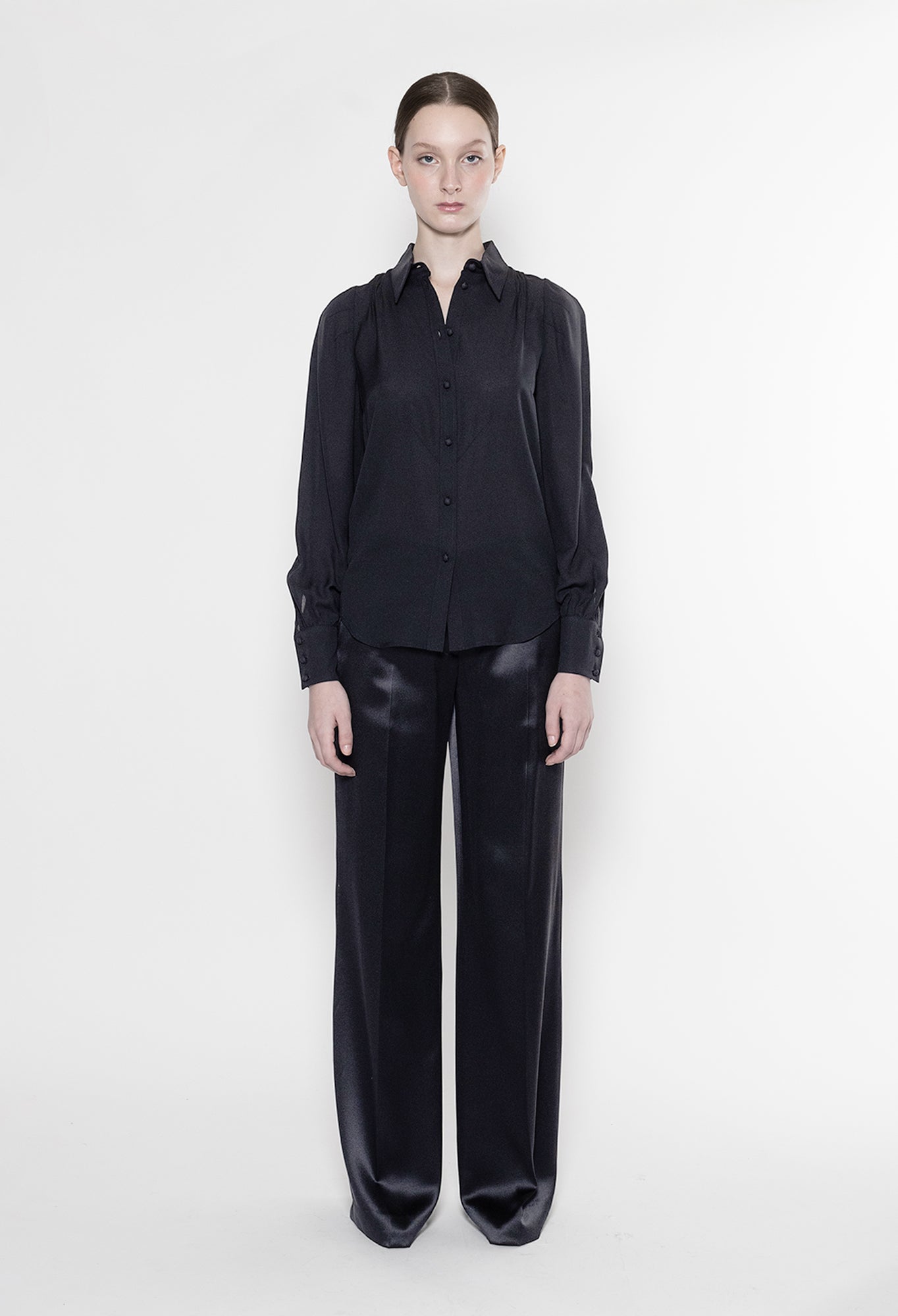 ULIA - Black Silk Blouse