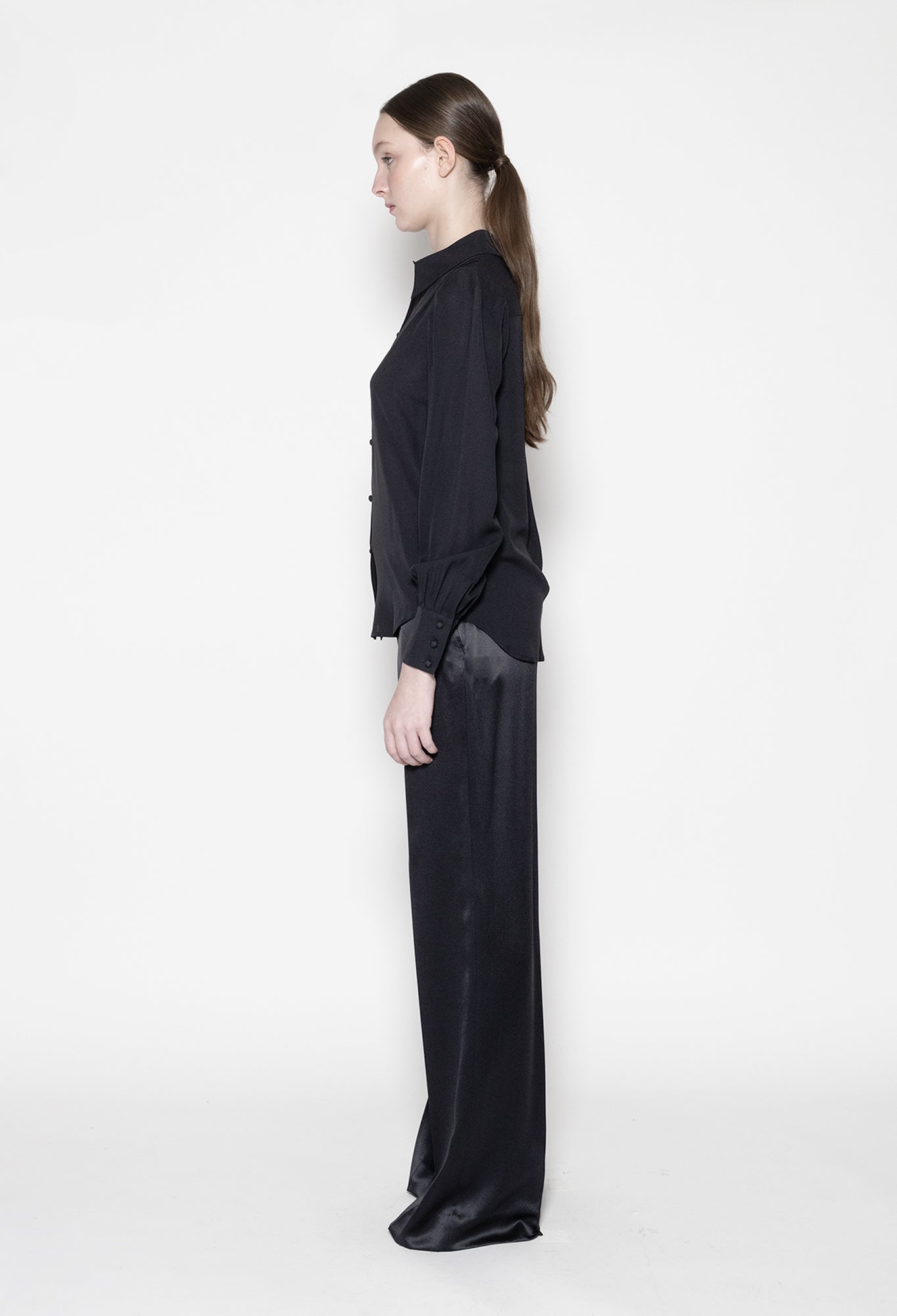 ULIA - Black Silk Blouse