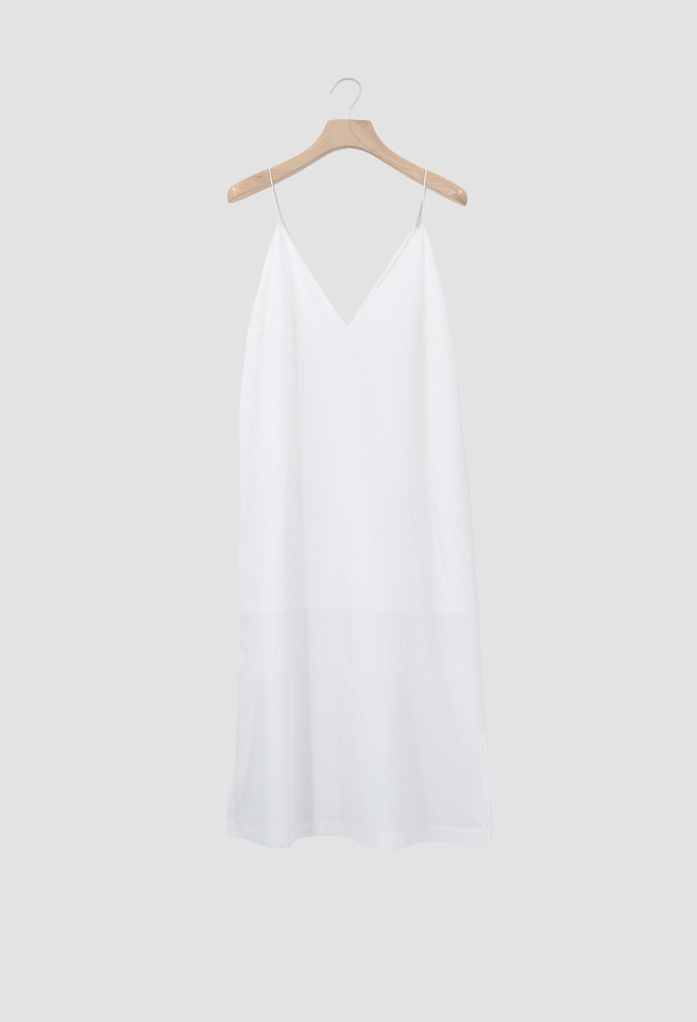 GRETA - White Lined Summer Silk and Cotton Dress