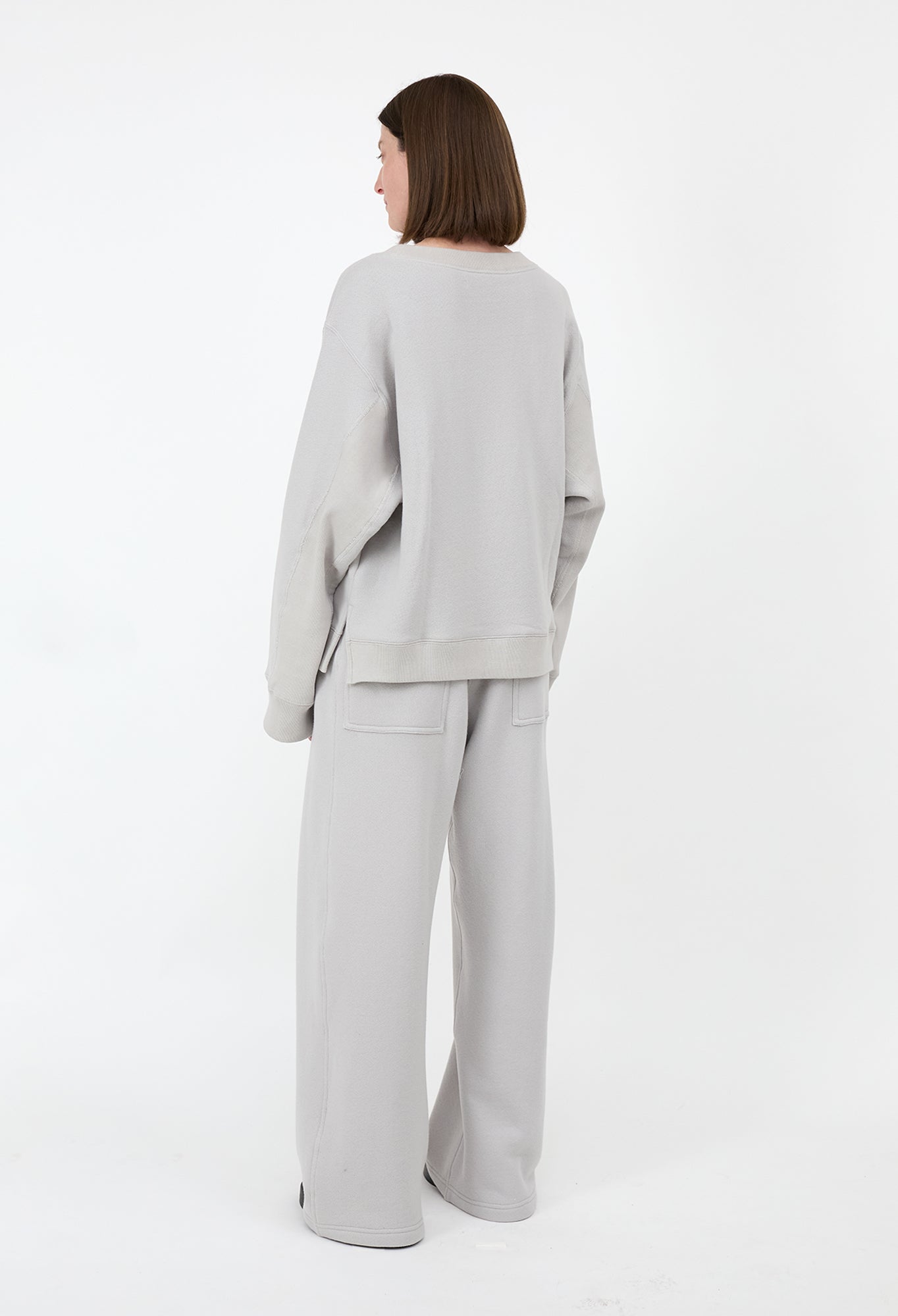 ZHI - Oversized Cotton Sweater in Grey