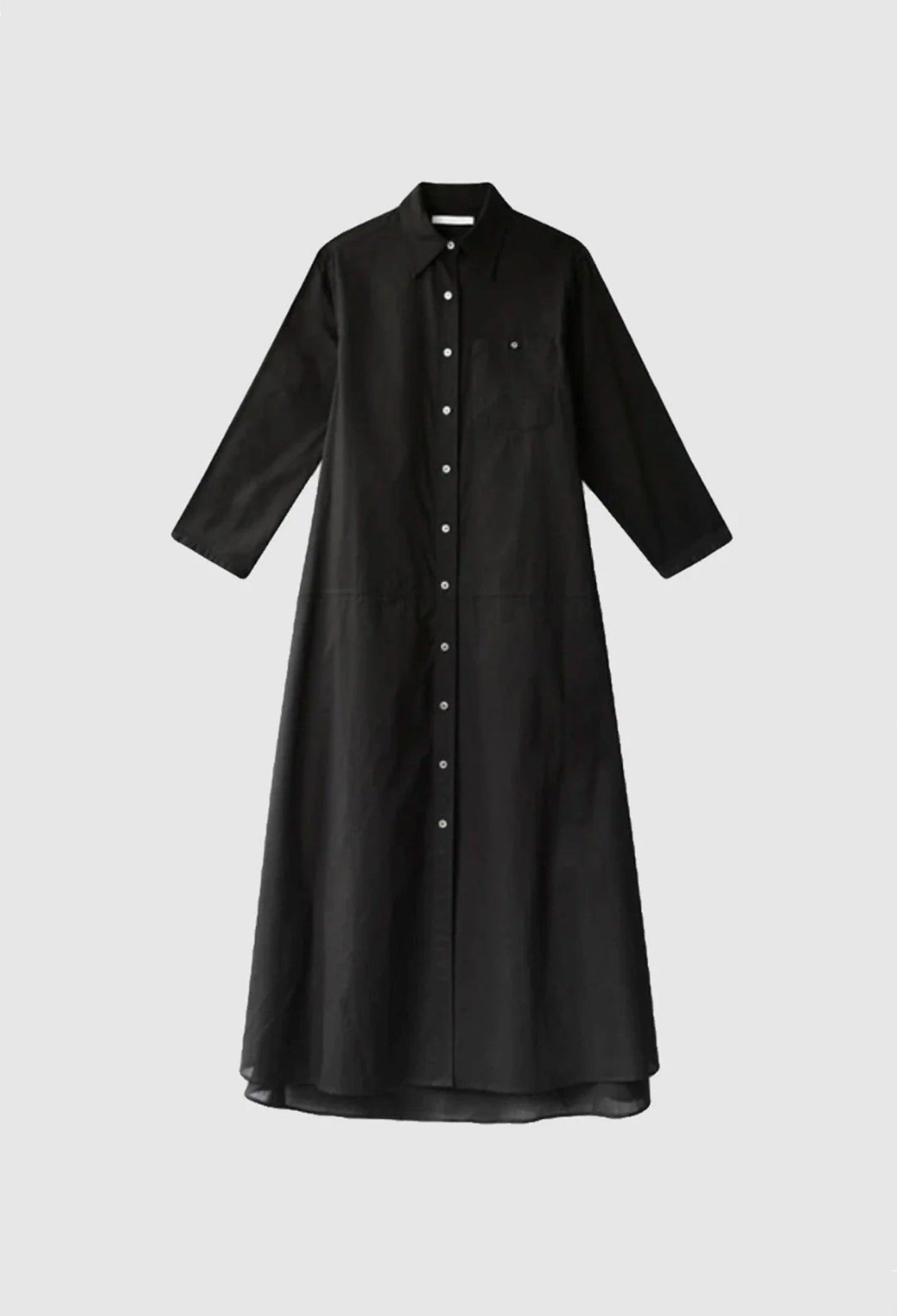 PENELOPE - Black Lightweight Shirt Dress