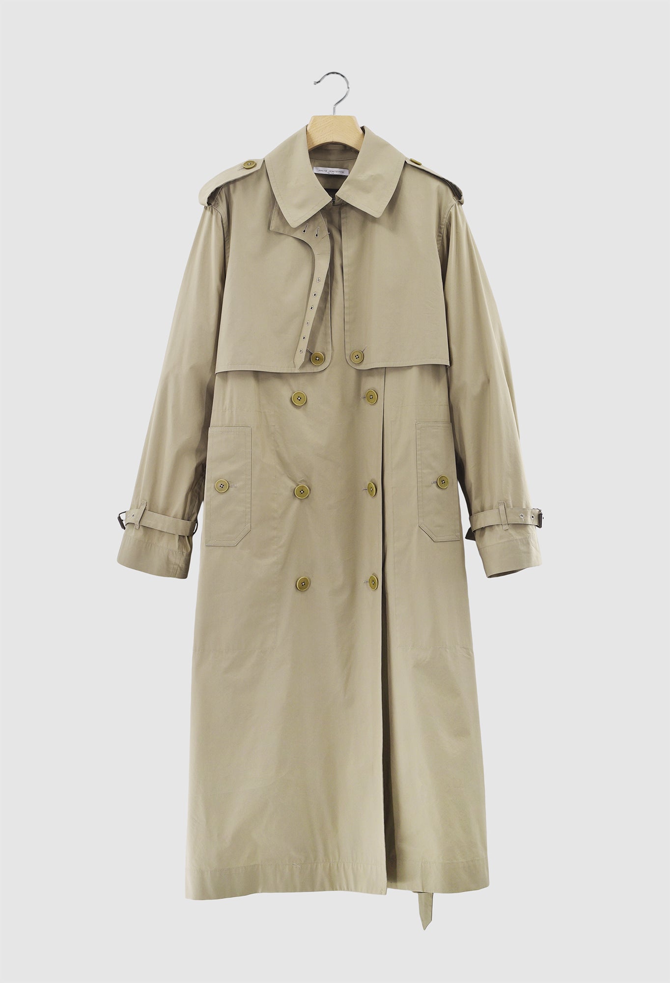 BRENDAN - Trench Technical Outerwear Cotton Coat in Beige