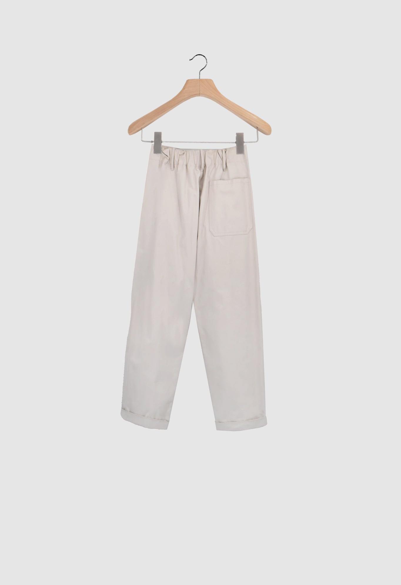 TOM - Cotton Twill Taupe Trousers in Light Taupe