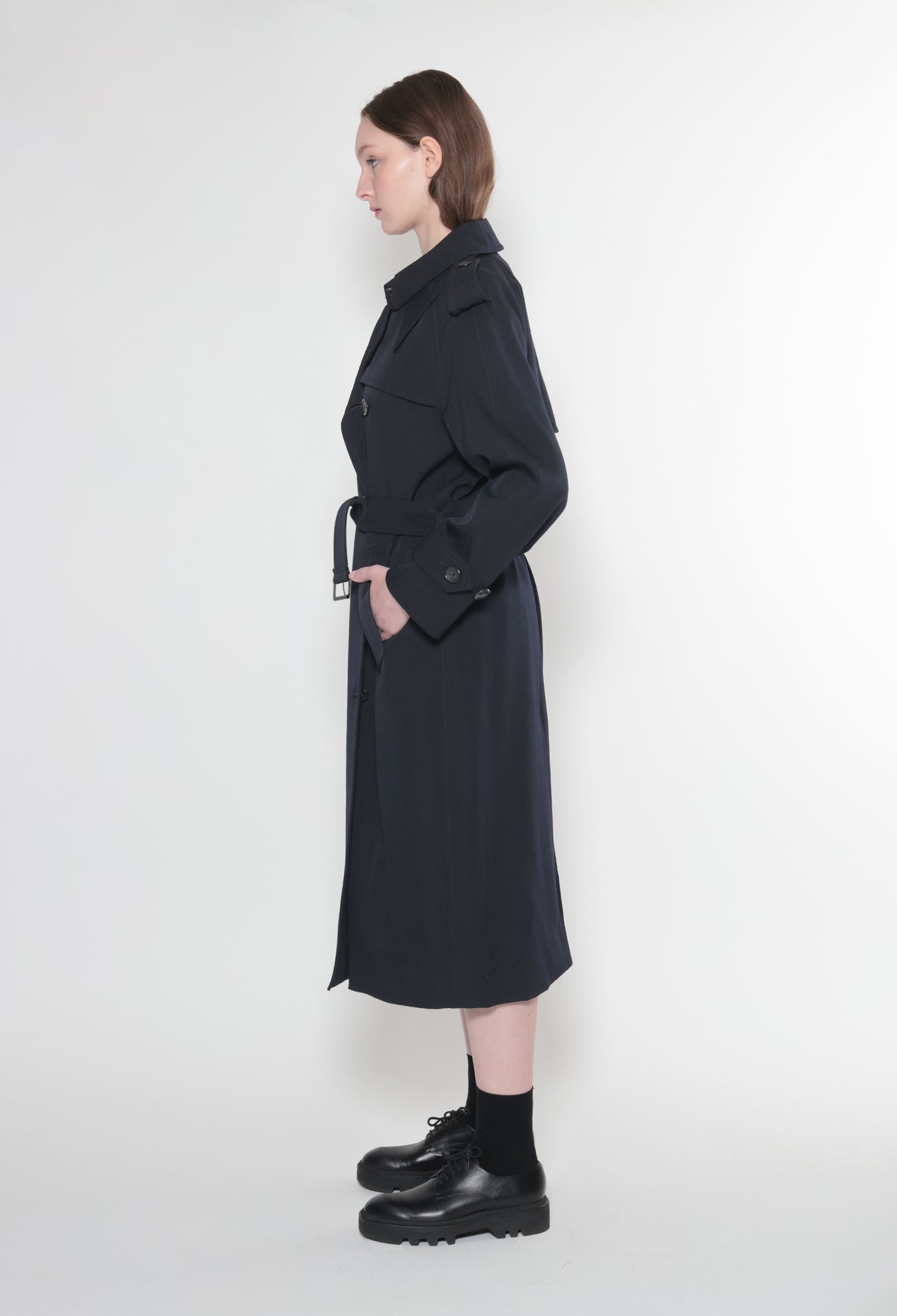 Stella Wool Navy Trench Coat