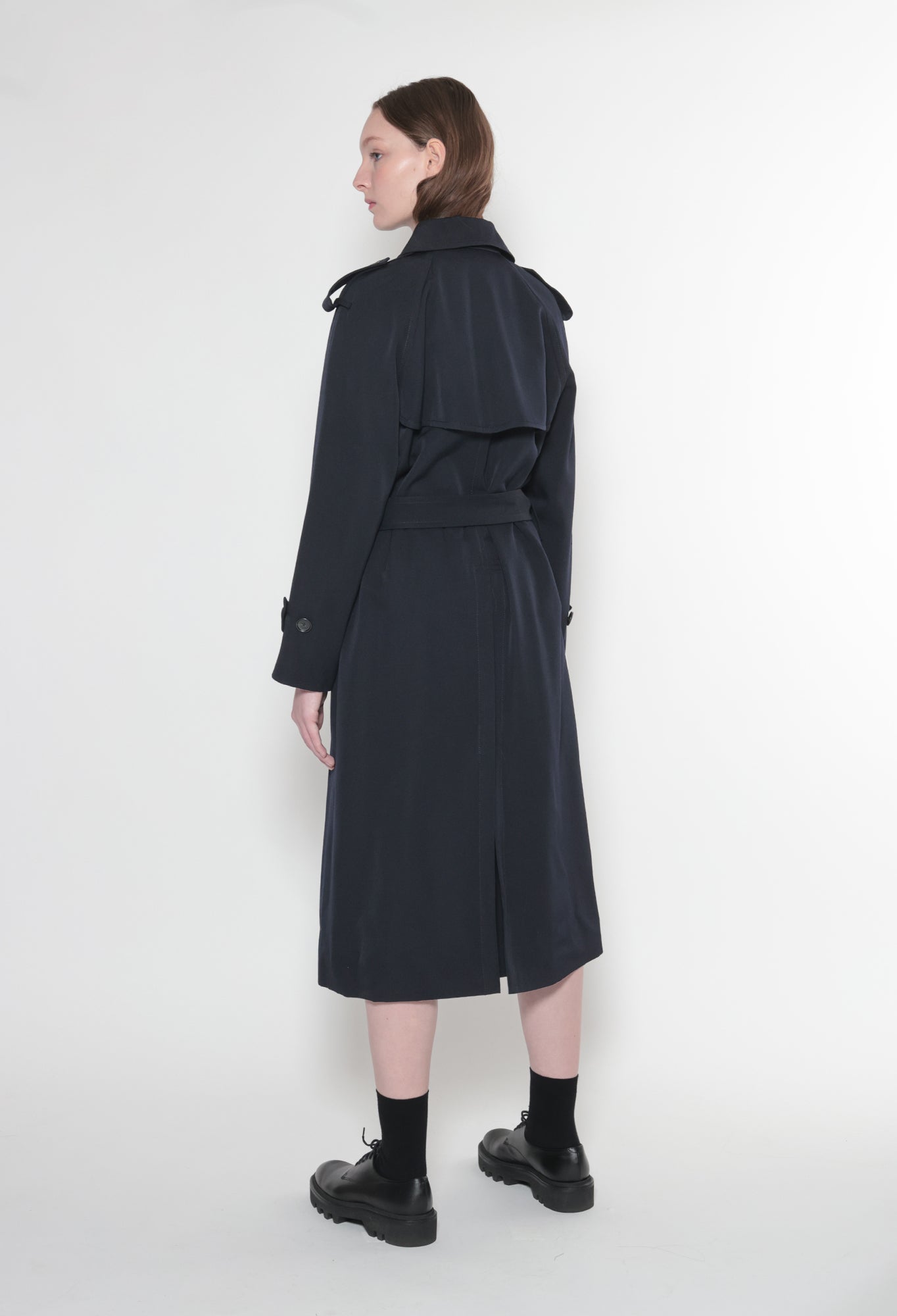 Stella Wool Navy Trench Coat