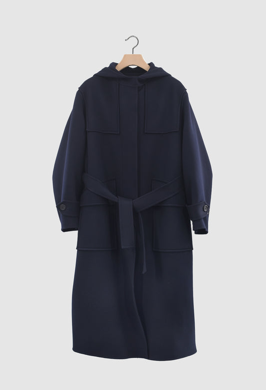 CHRISTOPHER - Double-Face Wool Duffle Coat in Navy