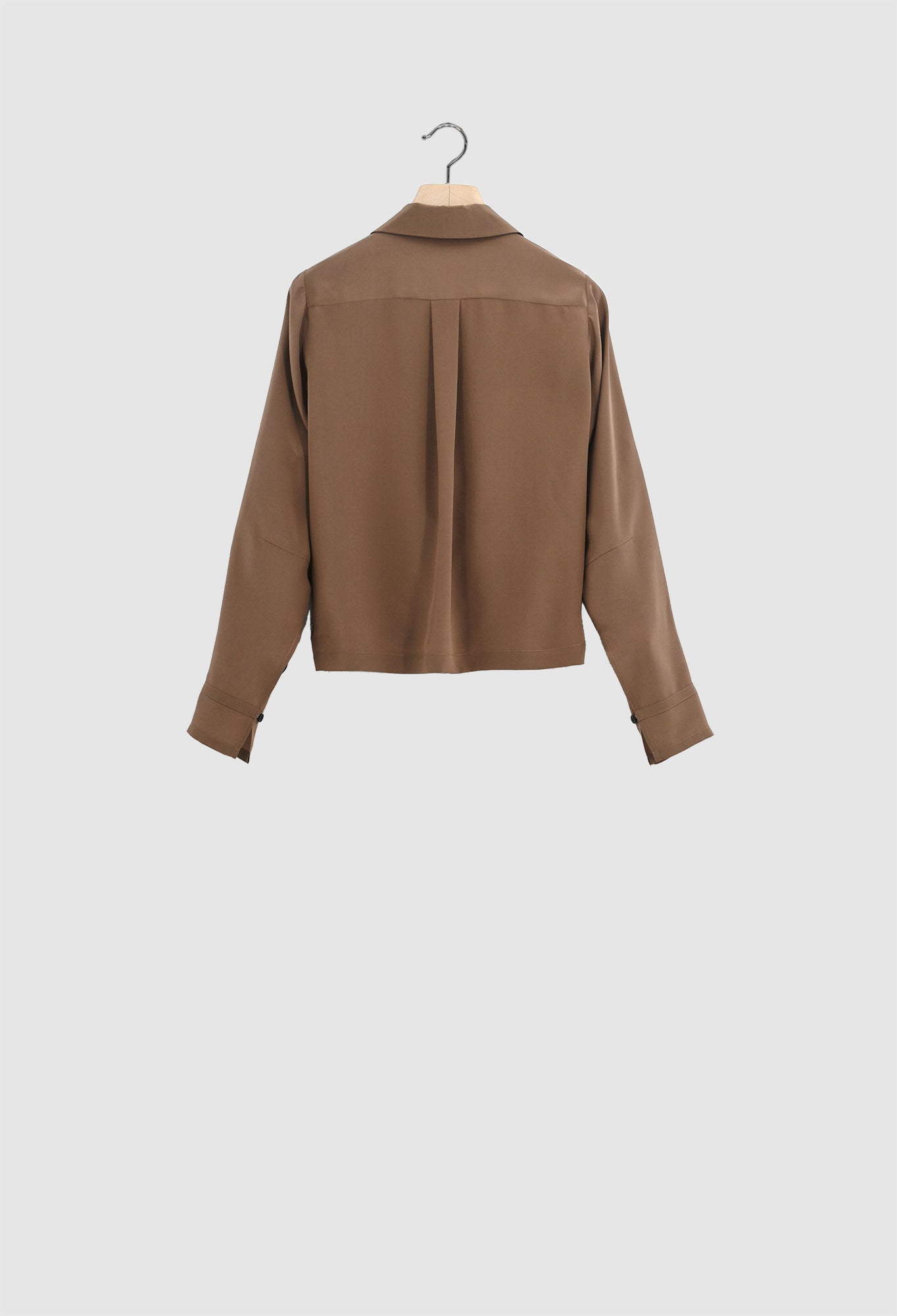 CY - Crepe de Chine Silk Blouse in Walnut