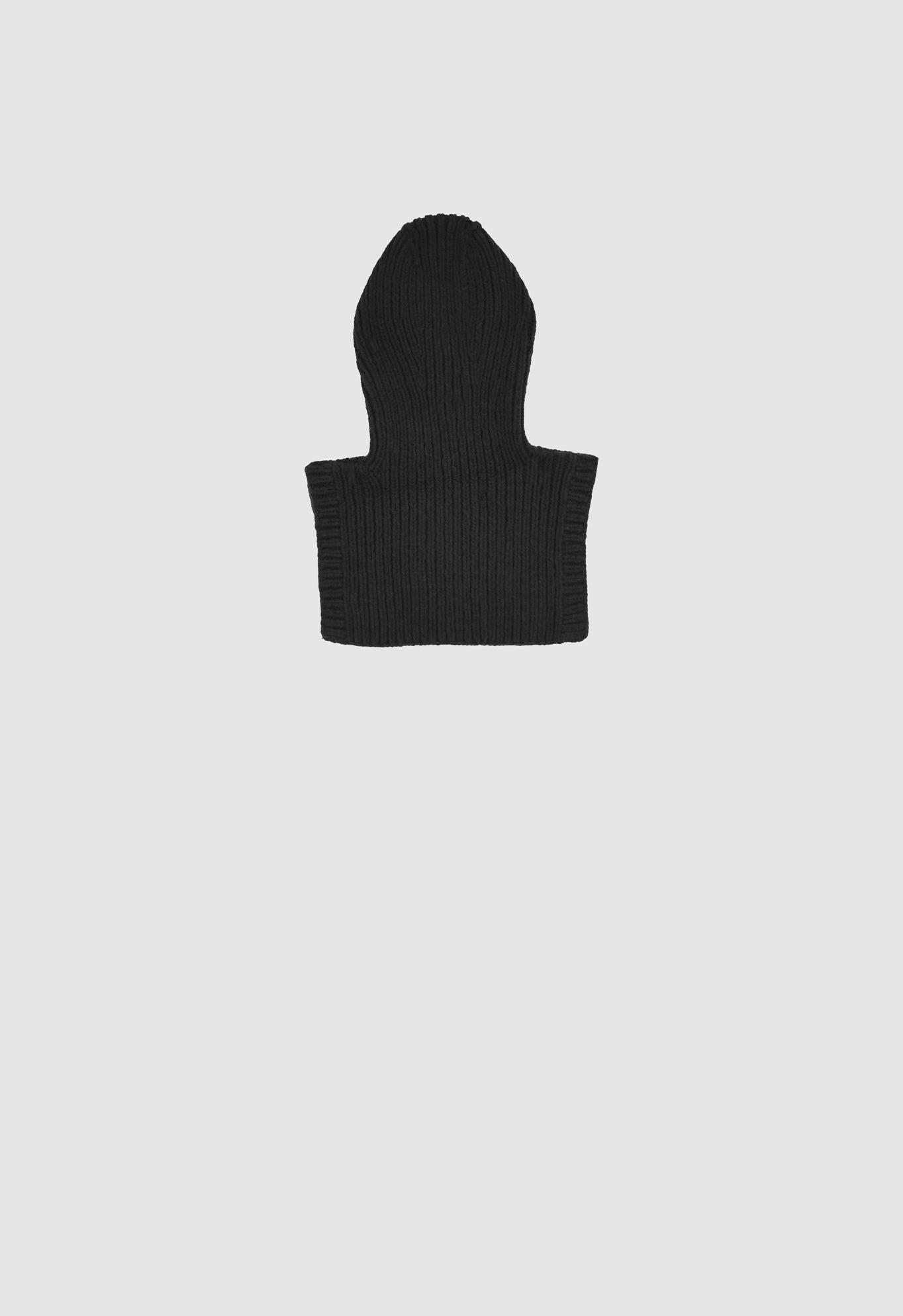 ARIES - Hand Knitted Recycled Cashmere and Wool Balaclava in Black