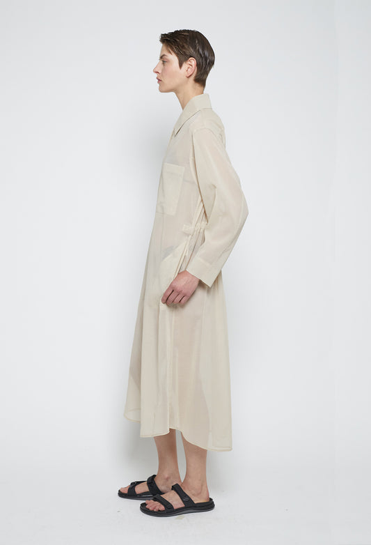 BIRCH - Cotton Gauze Shirt Dress in Beige