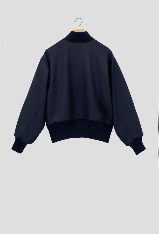 FRANKLIN - Wool Tricotine Bomber Jacket in Navy