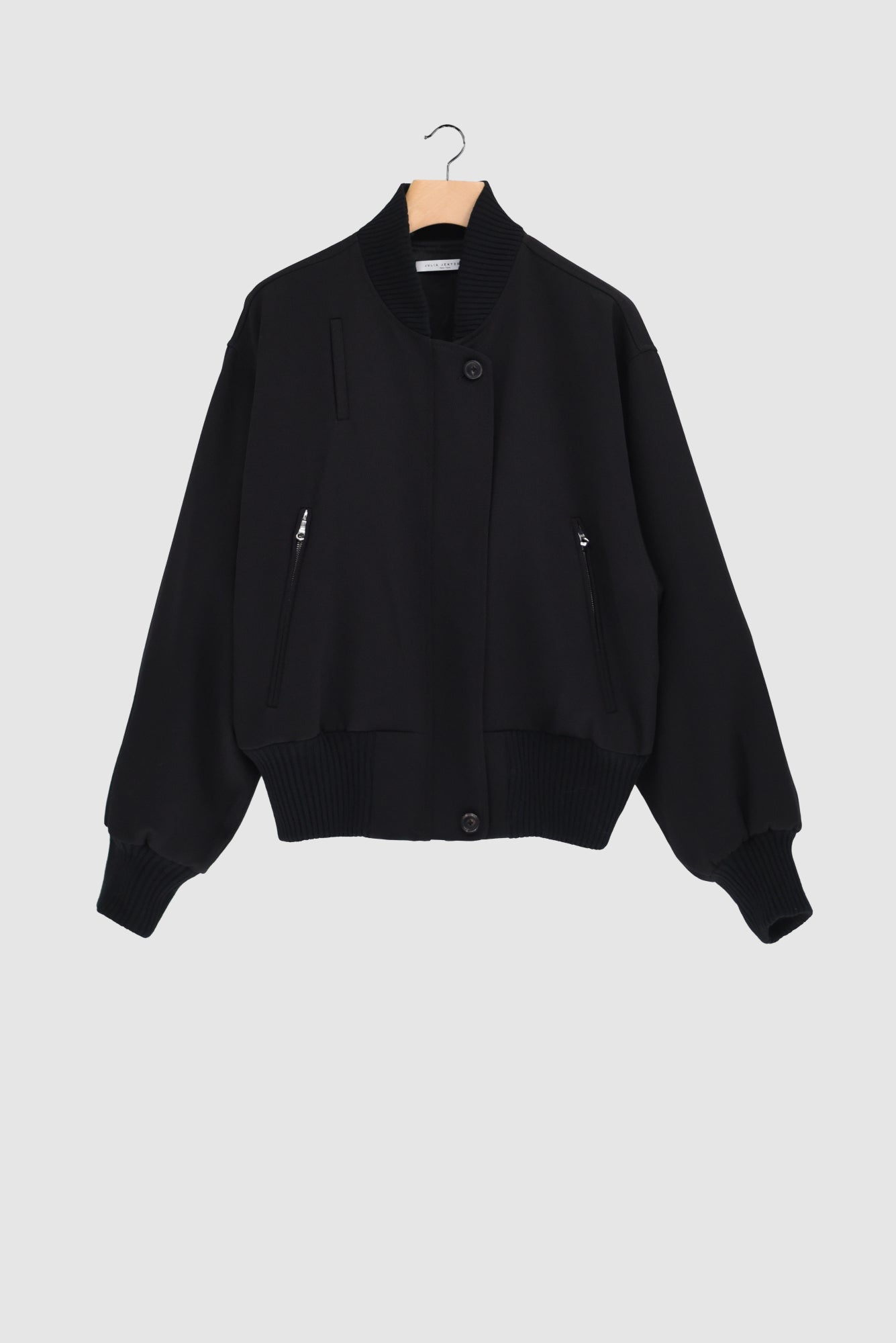 FRANKLIN - Wool Tricotine Bomber Jacket in Black