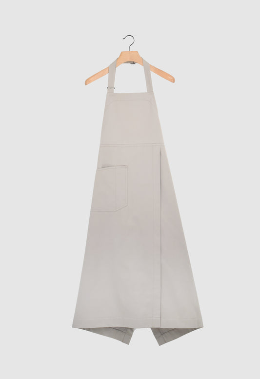 FRANCES - Cotton Linen Blend Apron With Split Leg Detail in Beige
