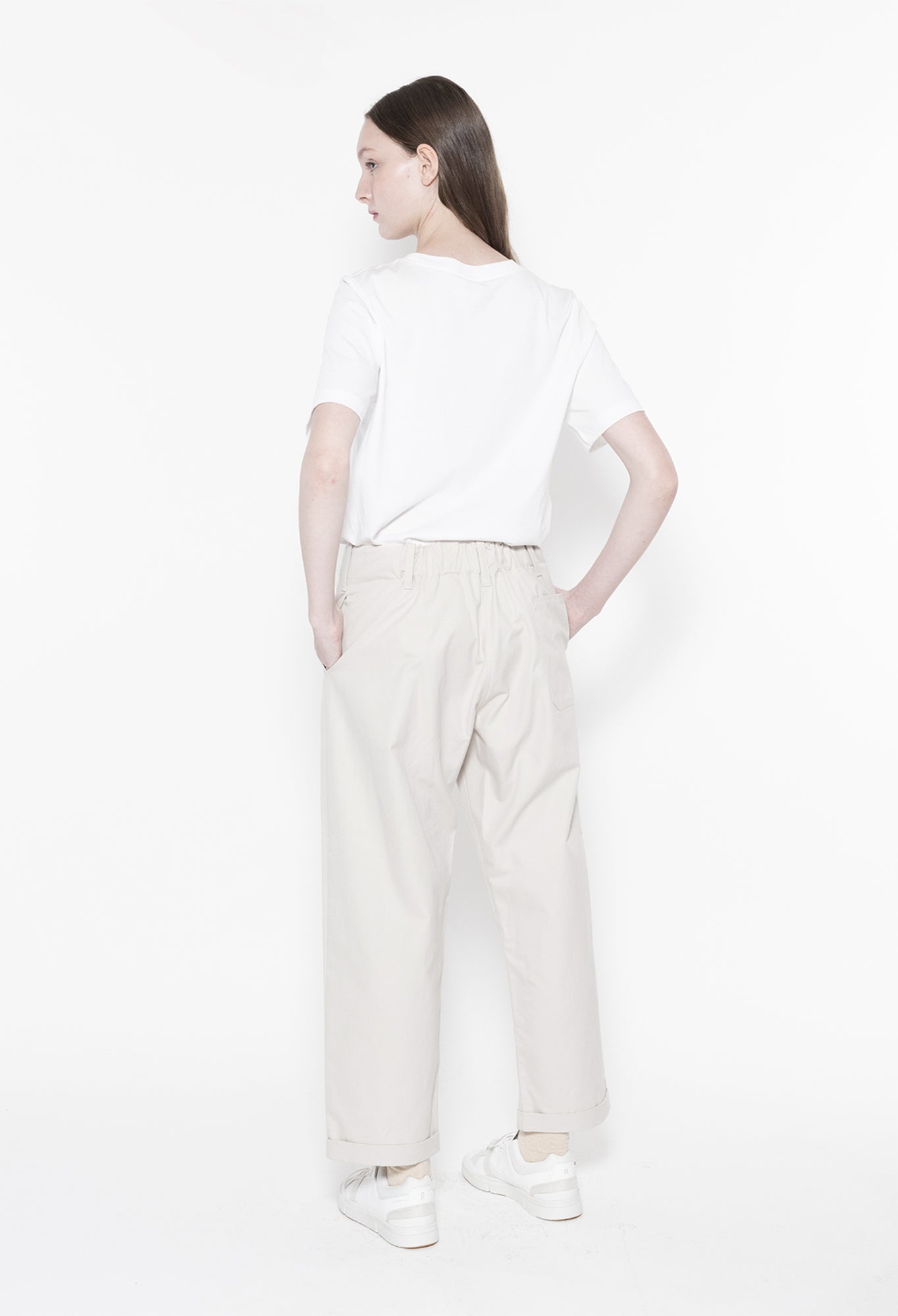 TOM - Cotton Twill Trousers in Light Taupe