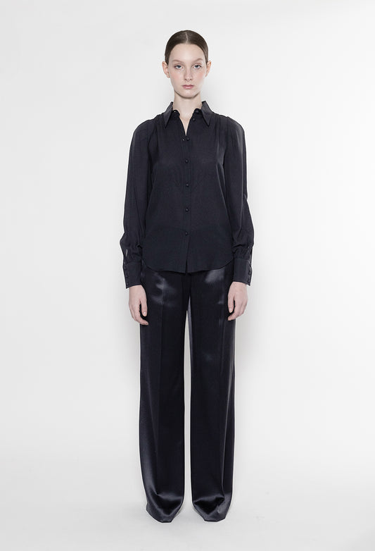 ULIA - Black Silk Blouse