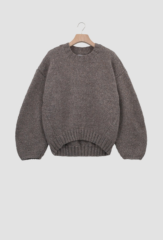 FIENNES - Baby Alpaca Merino Blend Handknit Sweater in Beige