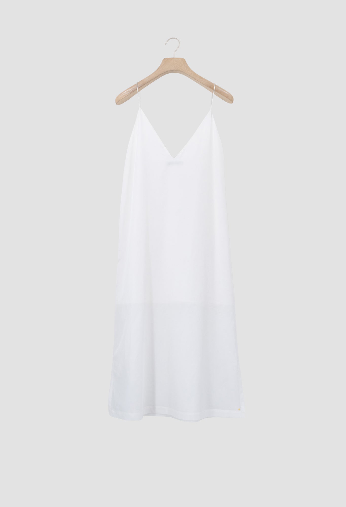 GRETA - White Lined Summer Silk and Cotton Dress