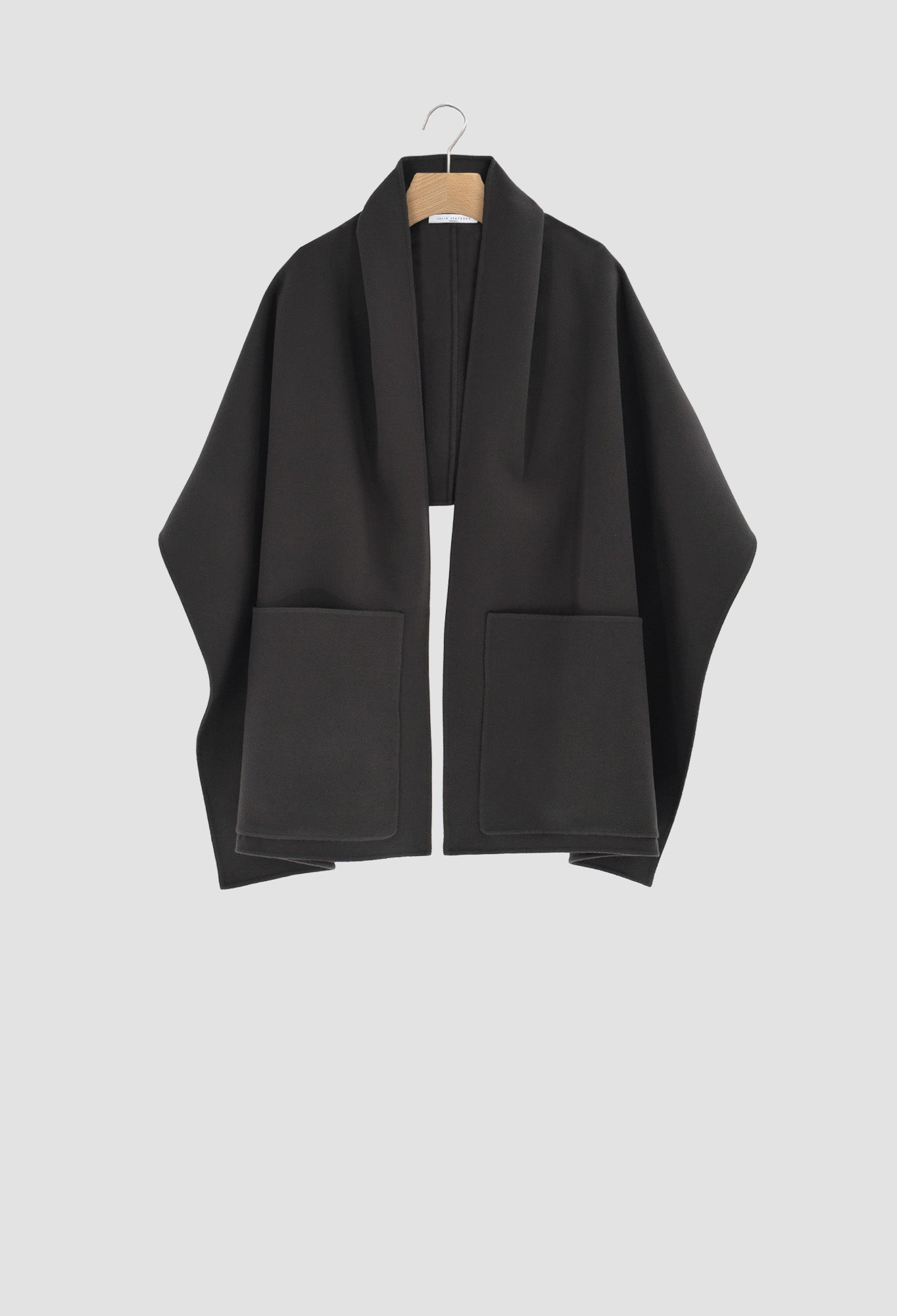 Cedar Wool Shawl on grey background