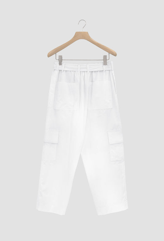ZACHARY - Cotton Cargo Pants with 6 Pockets in White