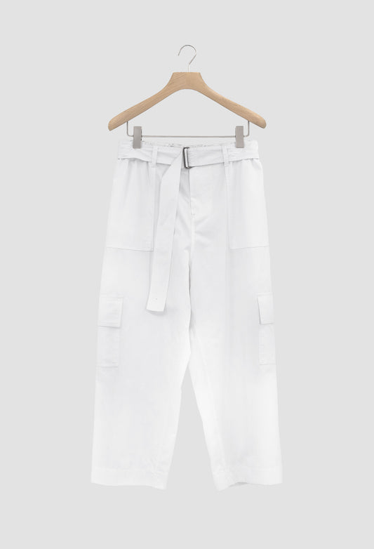 ZACHARY - Cotton Cargo Pants with 6 Pockets in White