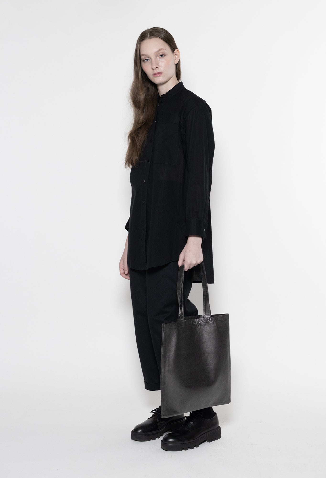 Ultra Soft Leather Tote Bag with Zip by ISAAC REINA in Dark Honey