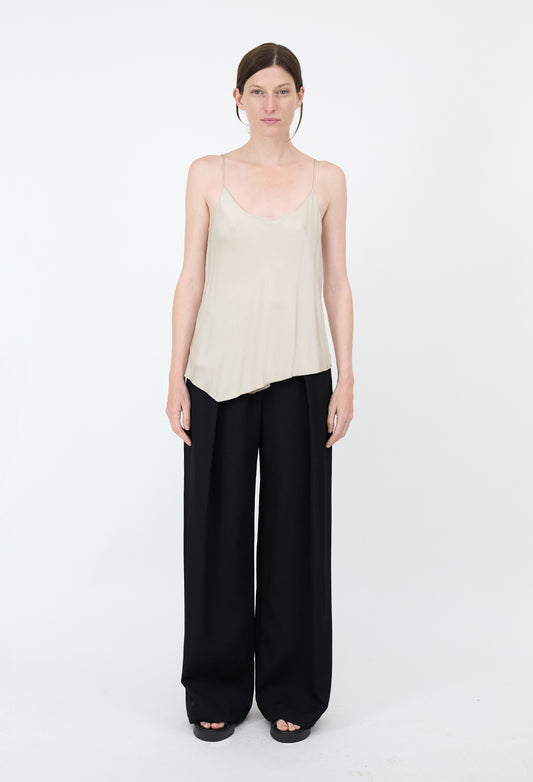 FI - Front pleated Viscose Naia™ Blend evening trousers in Black