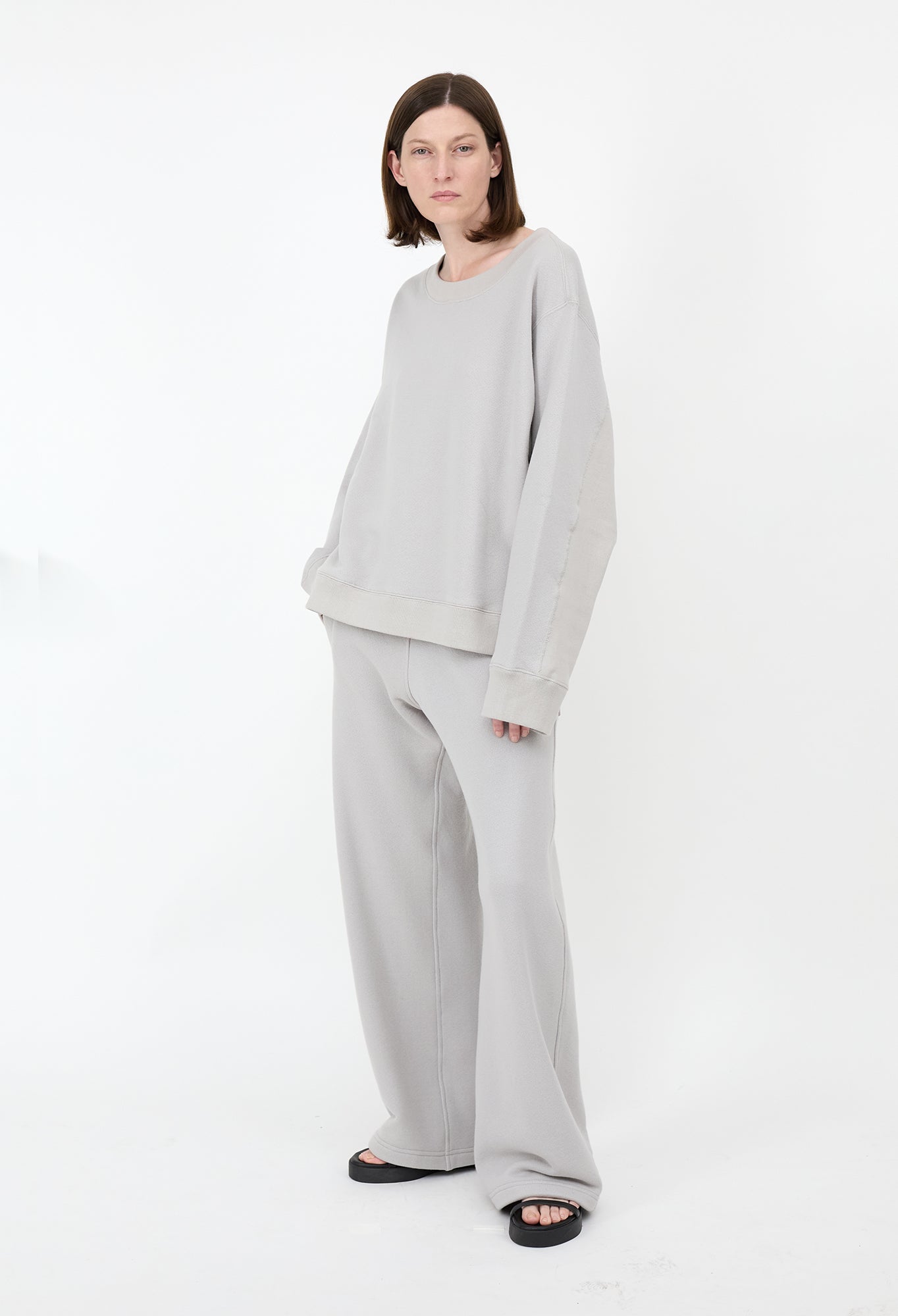 ZHI - Oversized Cotton Sweater in Grey