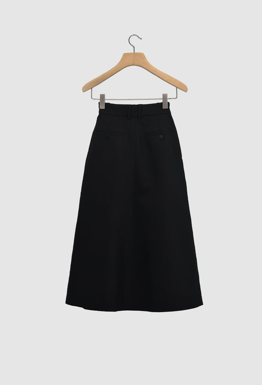 BLOOM - Linen Cotton Silk Blend Skirt in Black