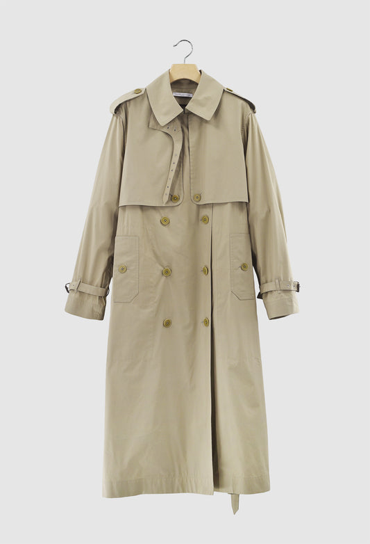 BRENDAN - Trench Technical Outerwear Cotton Coat in Beige