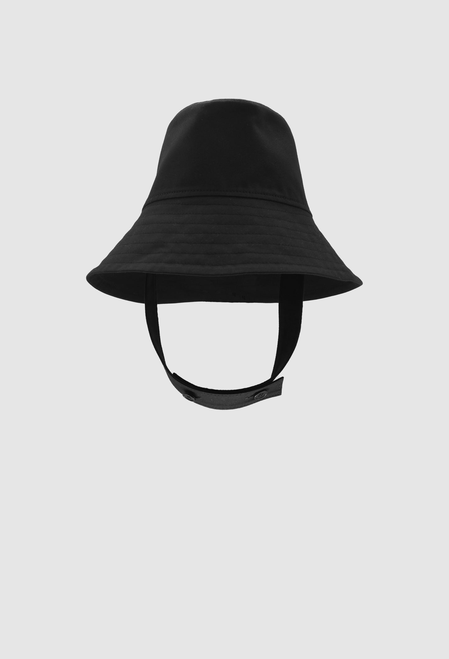 CHARLIE -  Cotton Twill Bucket Hat with Large Brim in Black