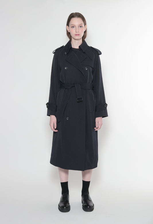 Stella Wool Navy Trench Coat