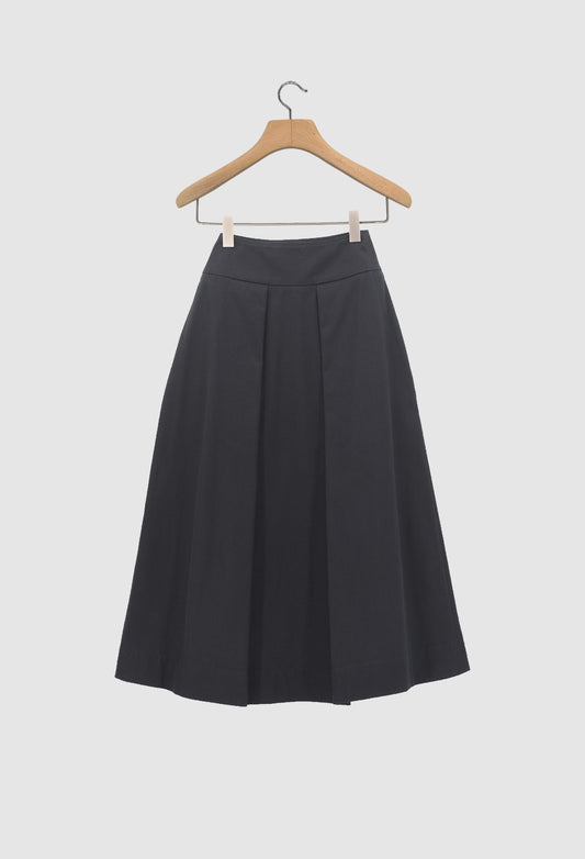 YOON - Dense Cotton Twill Volume Skirt in Blue