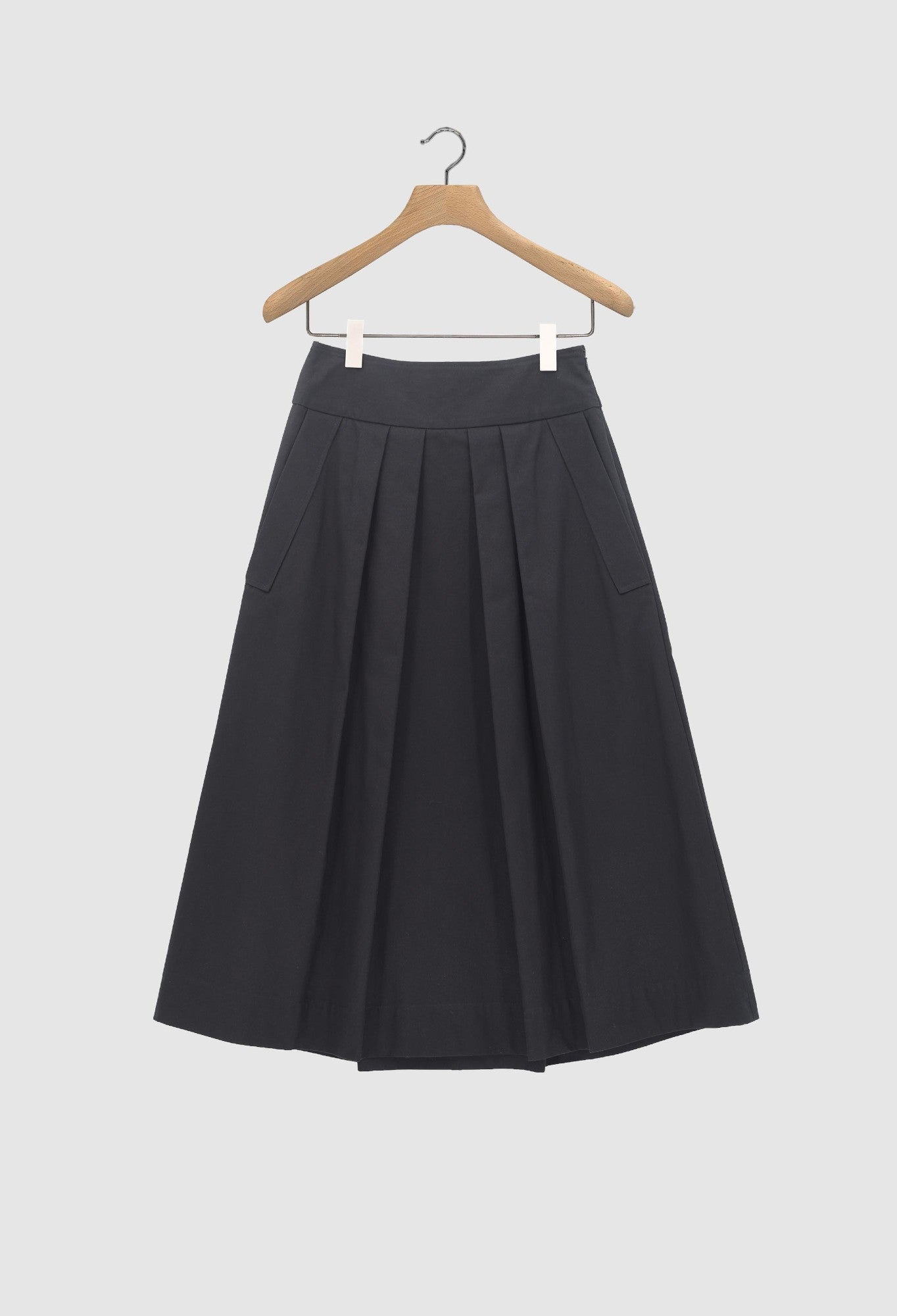 YOON - Dense Cotton Twill Volume Skirt in Blue