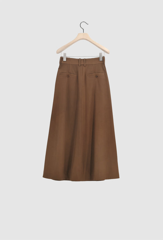 BLOOM - Wool Gabardine Skirt in Walnut