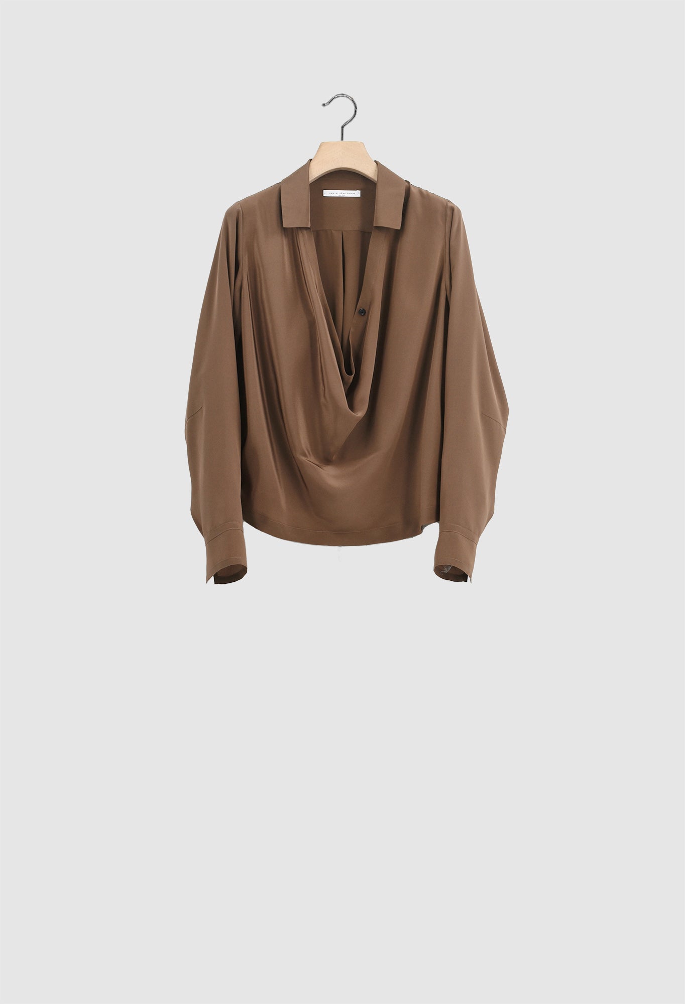 CY - Crepe de Chine Silk Blouse in Walnut