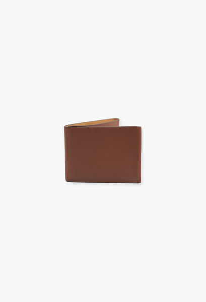Double Tanned Calfskin Leather Wallet by ISAAC REINA in Natural Dark H