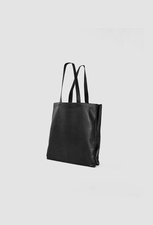 Double Tote Leather Bag by ISAAC REINA in Black
