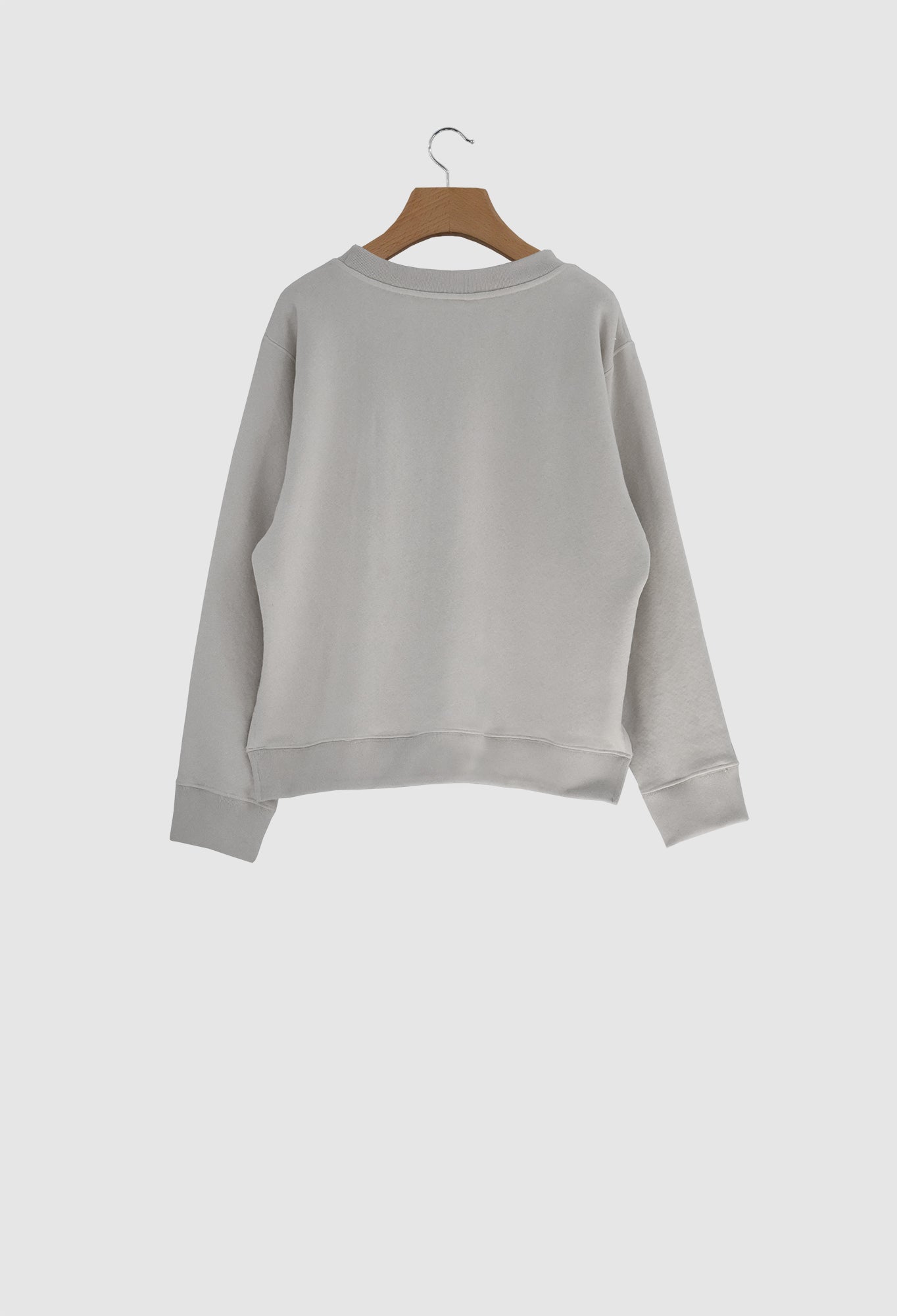 Cotton V-Neck Oversized Crop Sweatshirt in White