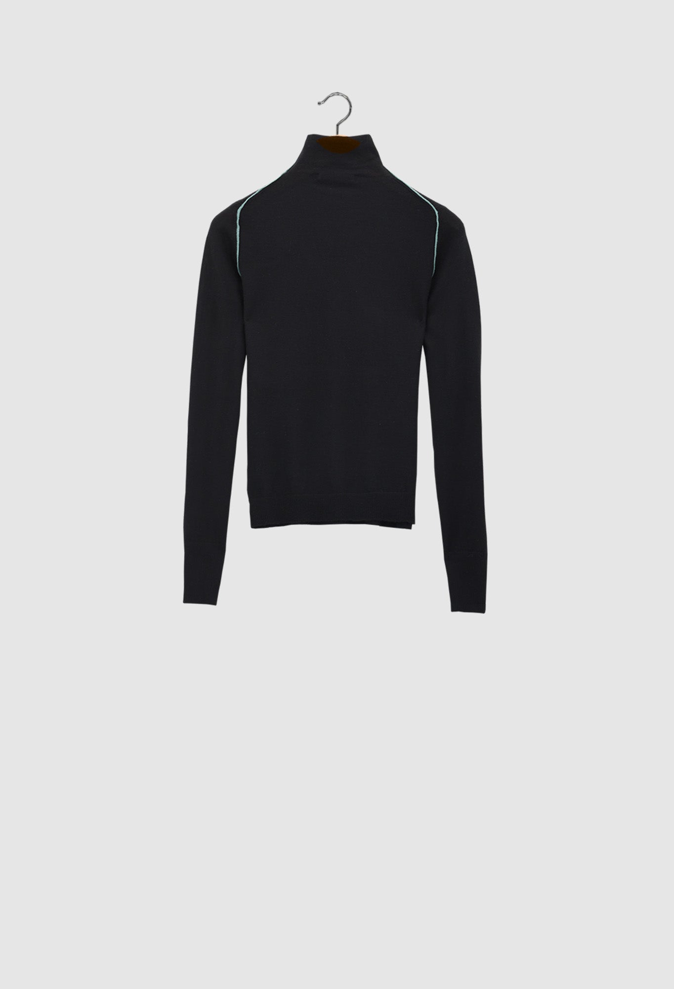 WARA - 16gg Cashmere Turtleneck Sweater in Black and Teal